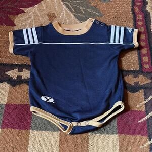Adidas‎ BYU Blue and Tan Baby Onesie
